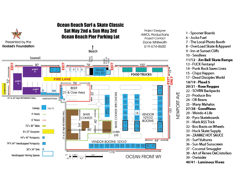 Vendor map 2026 OB Pier Surf & Skate Classic 