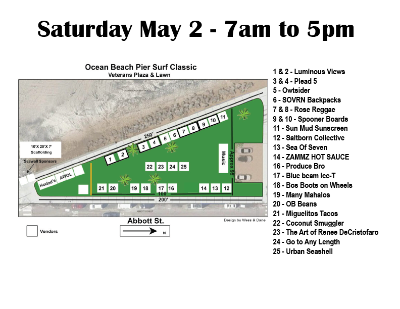 Vendor map 2026 OB Pier Surf Classic 